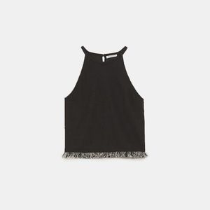 Zara Tweed Halter Top